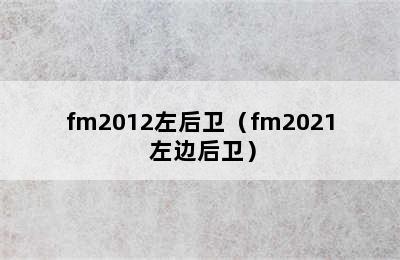 fm2012左后卫（fm2021 左边后卫）